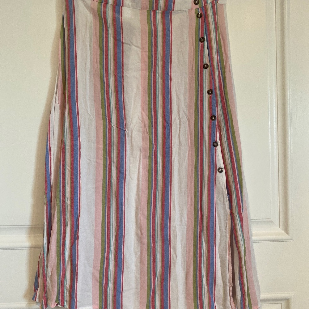asos side buttoned striped skirt